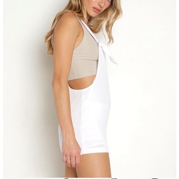 Auguste the Label sunset white 100% ramie overall romper, size Small (4) - Picture 14 of 15
